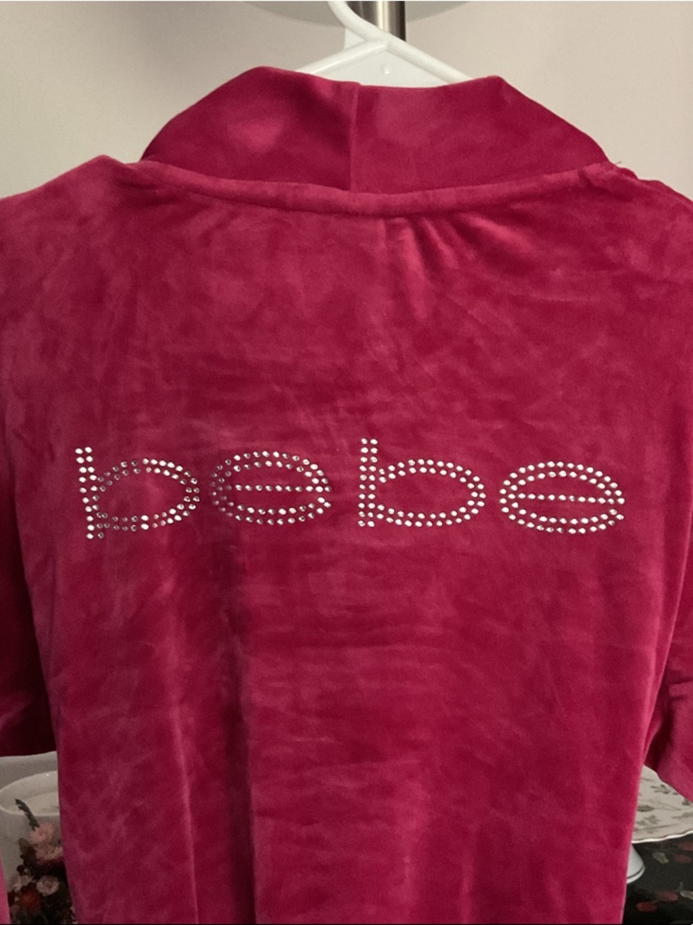 bebe Plush Wrap Robe in Deep Raspberry Pink - Picture 3 of 5